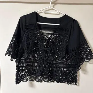 자수 레이스 블라우스