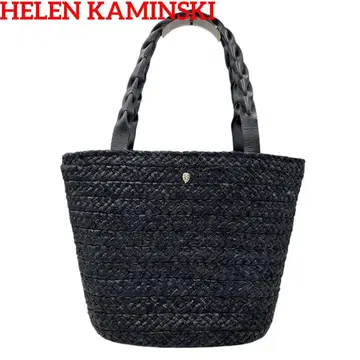 HELEN KAMINSKI 라피아 토트백 바스켓백 역 사다리꼴 블랙
