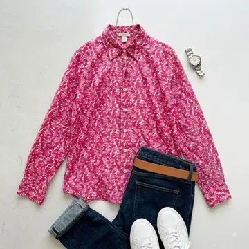 J.Crew 제이크루 리버티 블라우스 꽃무늬 코튼 M 핑크