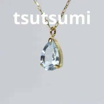 [새상품] K10 골드 목걸이 블루 토파즈 TSUTSUMI