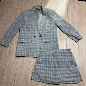 ZARA 체크 무늬 자켓 M 스커트 L 셋업