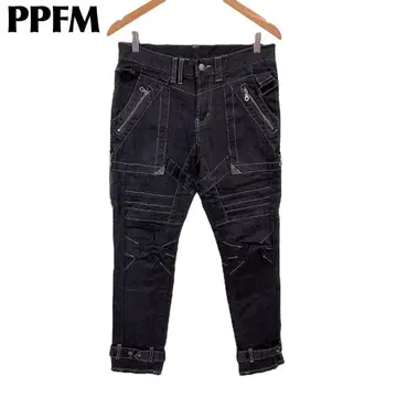 [ 새상품급 ] PPFM 데님 팬츠 지퍼 기믹 S 블랙