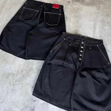BELVET 숏팬츠 블랙 화이트 스티치