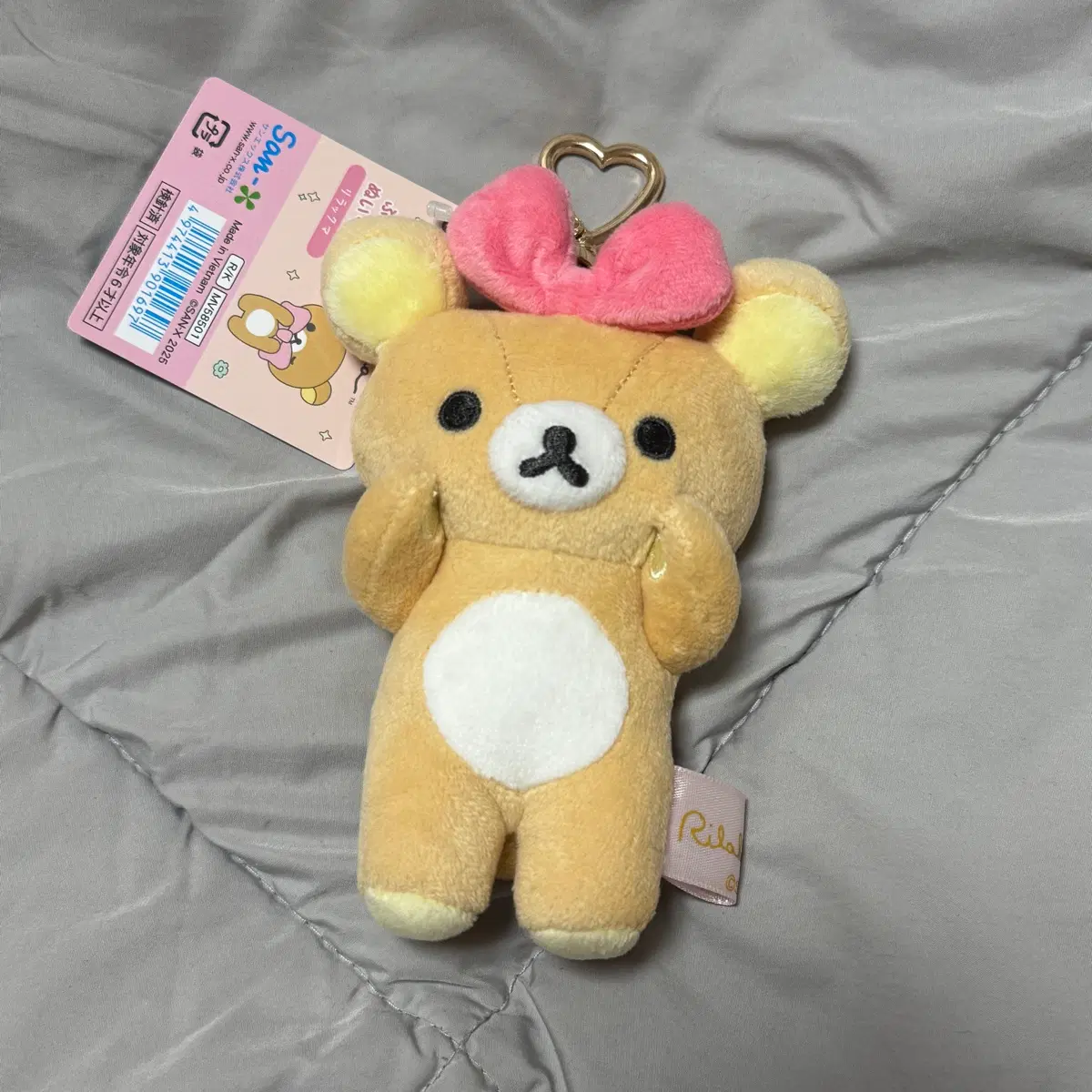 리락쿠마 메이크업 마스코트 인형 하트 카라비너 키링