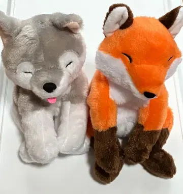 AMUFUN 축 늘어진 늑대 축 늘어진 여우 봉제 인형