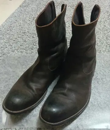 PADRONE 백지퍼 부츠 다크 브라운