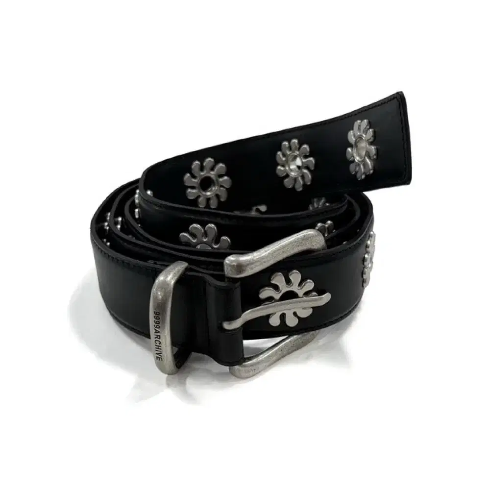 Unused) 9999archive Flower Stud Belt Black | Bunjang Global