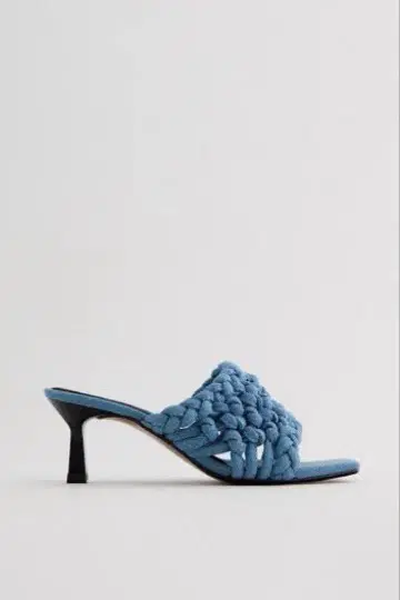 ZARA 데님 뜨개질 샌들 블루