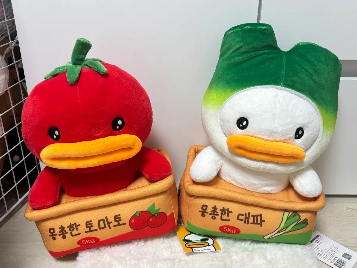 (새상품) 몽총한 오리 농장 토마토, 대파 27cm 중형인형 + 덤