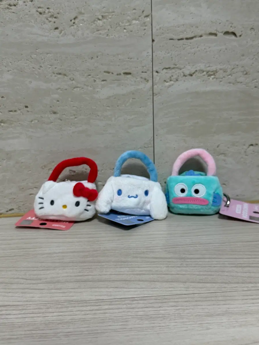 [일괄] 산리오 헬로키티 시나모롤 한교동 미니 핸드백 키링 3종 세트