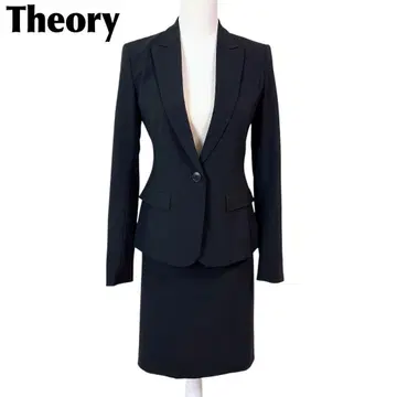 [새상품급] theory 봄여름 스커트 수트 셋업 원 버튼 0 블랙