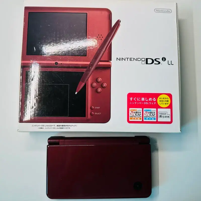 닌텐도 DSi LL 와인 레드 우고메모 내장 박스셋 판매 (DSL)