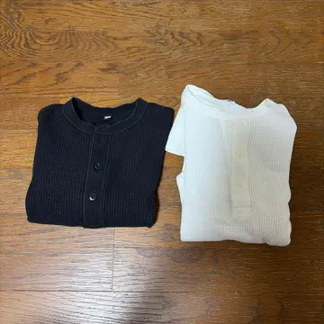 유니클로 서멀 화이트 L 블랙 M