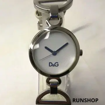 [ 레어 ] D&G 손목시계 디앤지 화이트 다이얼 실버 뱅글