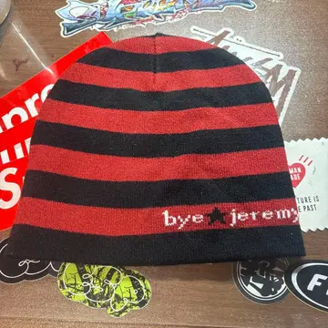 bye jeremy 보더 니트 모자 비니