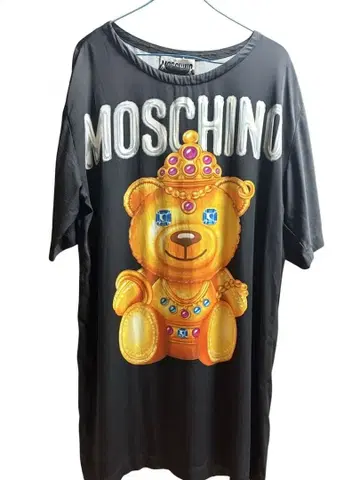 MOSCHINO 모스키노 테디베어 T셔츠 원피스 블랙