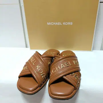MICHAEL KORS 컨디션 최상 샌들 브라운 골드 로고