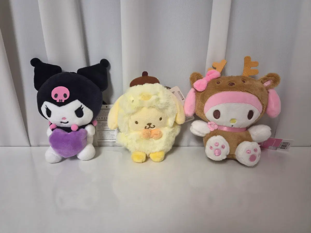 산리오 인형 키링(폼폼푸린, 쿠로미, 마이멜로디)