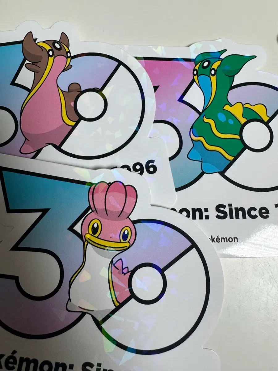 포켓몬 30주년 로고 스티커 깝질무 트리토돈 3종 세트