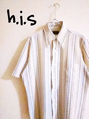 D222372 h.i.s 70s 올 패턴 숏 슬리브 셔츠