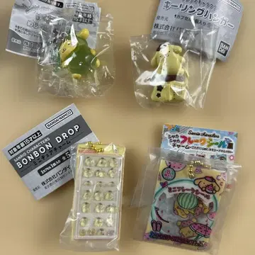 폼폼푸딩 가챠 4점 세트 키링 행거 외
