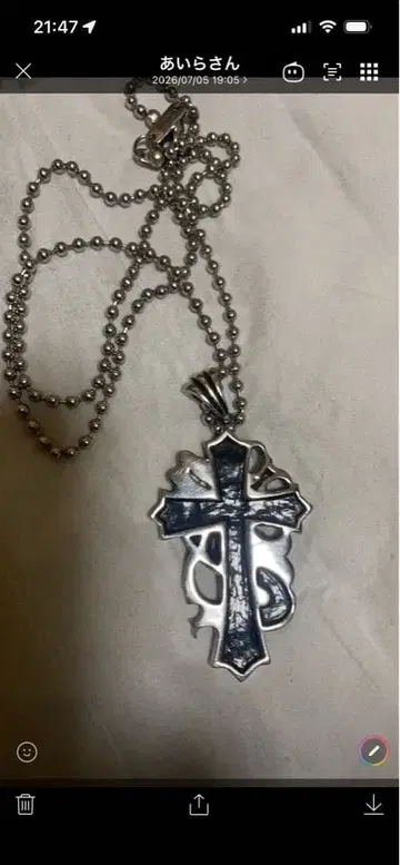 Ed Hardy 크로스 목걸이 펜던트