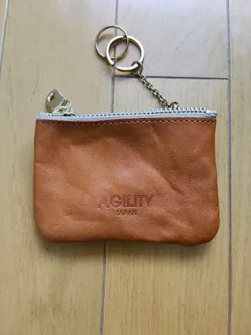 AGILITY JAPAN 가죽 코인 케이스 동전 지갑 키링 포함