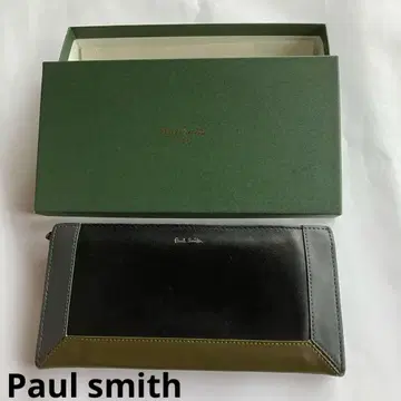 [ 새상품급 ] 폴스미스 Paul Smith 장지갑 바이컬러 블랙 카키