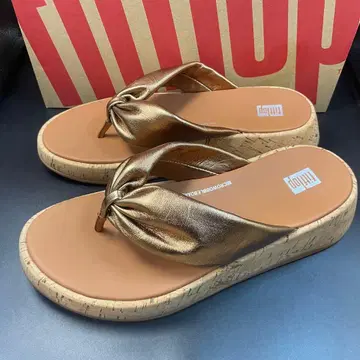 FitFlop F-MODE LEATHER-TWIST 24.2cm 브론즈