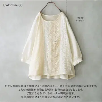 Somari 소말리 레이스 절개 블라우스 화이트 F