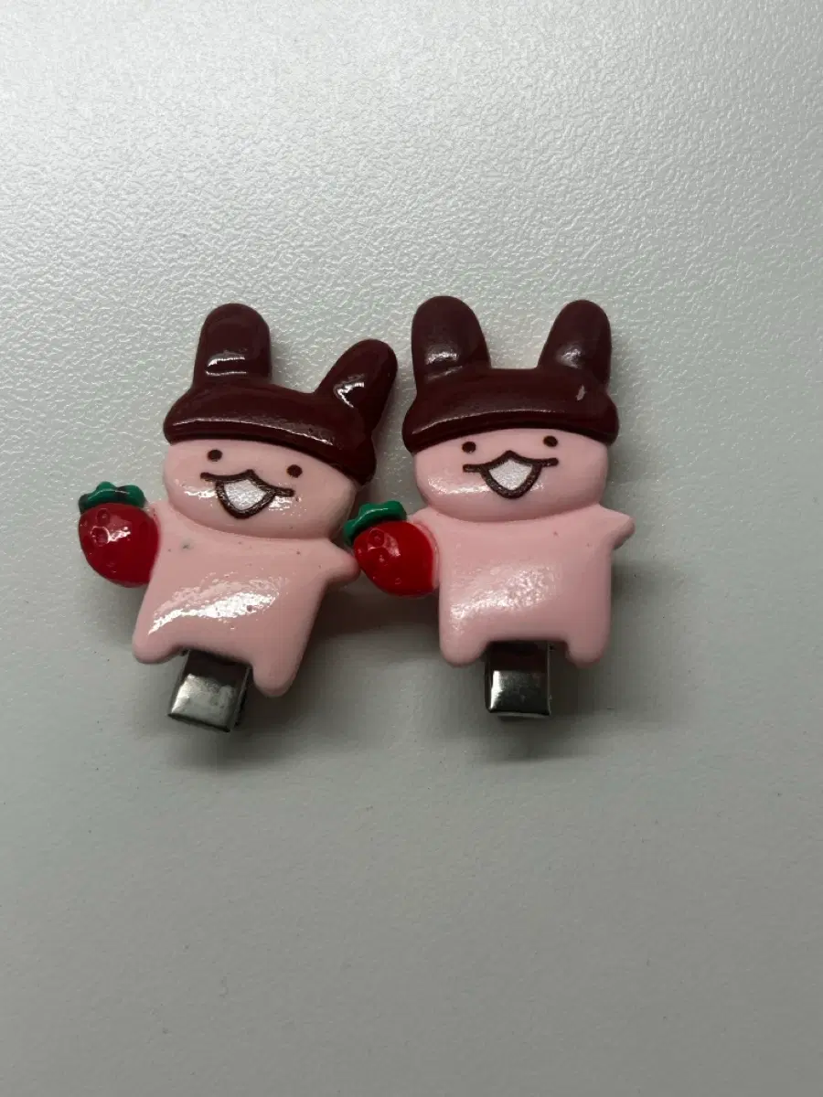 다마고치 아폴로 토끼 딸기 헤어핀