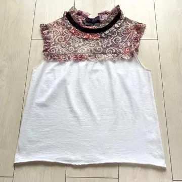 Y2K 00s ANNA SUI 미국제 레이스 슬리브리스 티셔츠