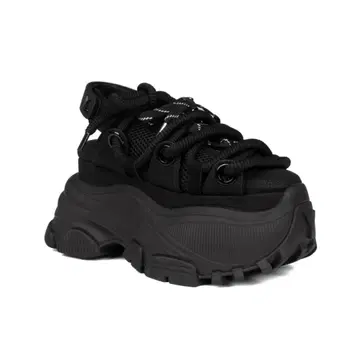 [ YELLO ] BLACK WHALE PLATFORM SANDALS M