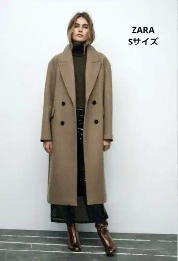 ZARA 울 오버 사이즈 코트 브라운 S 사이즈