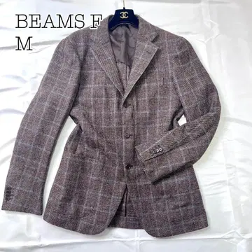 거의 미사용 BEAMSF 빔즈 F 울 자켓 체크 97 M