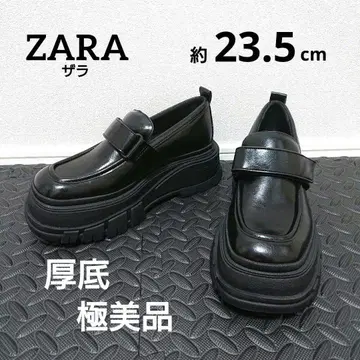 [컨디션 최상] ZARA 자라 통굽 로퍼 벨크로 테이프 벨크로 블랙