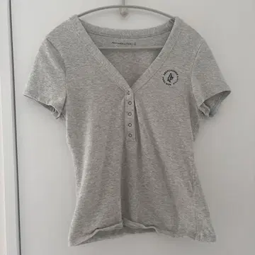 Abercrombie & Fitch V넥 티셔츠 그레이 S