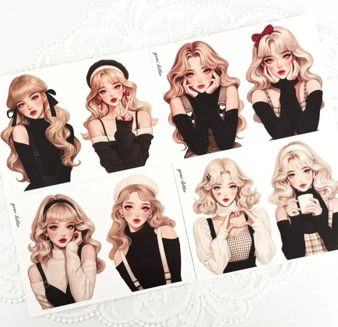 [예니레터] 큐티 소녀 인물 페이퍼(스티커x)