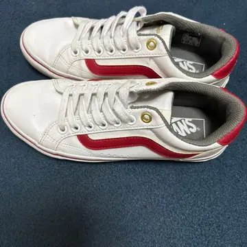 VANS 스니커즈 화이트 레드 22.5cm