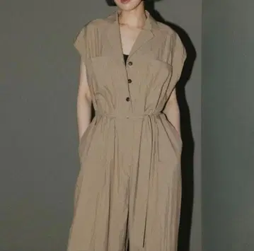 린넨 라이크 올인원 점프수트 슬리브리스 와이드 팬츠 F