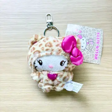 산리오 키티 갸루곰 레오파드 무늬 봉제 인형 키링