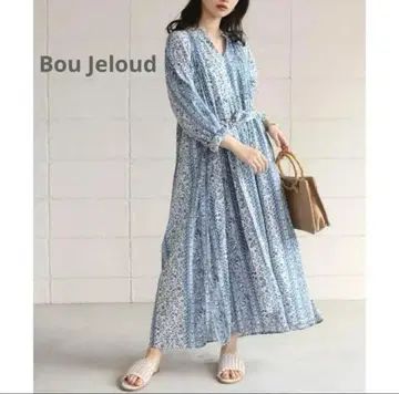 Bou Jeloud 롱 원피스 코튼 패널 프린트 인도산 올 패턴