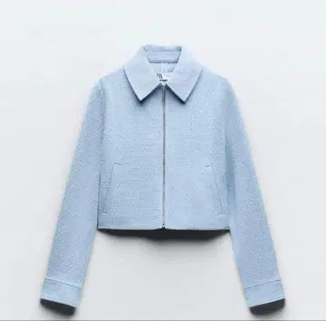 ZARA 트위드 자켓 스카이블루