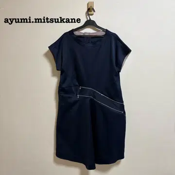 새상품급 ayumi.mitsukane 지퍼 변형 원피스 루즈핏 38