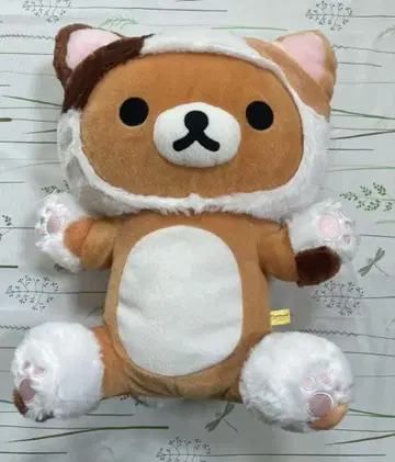 레어 더 느긋한 고양이 봉제 인형 리락쿠마 삼색 고양이