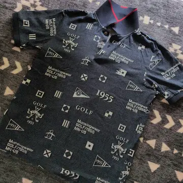 Munsingwear 골프 셔츠 네이비 올 패턴