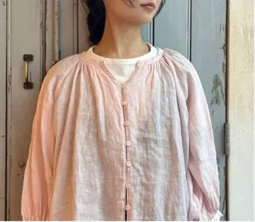네스트로브 핑크 개더 블라우스
