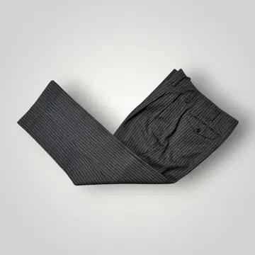빈티지 핀스트라이프 2턱 와이드 슬랙스 블랙