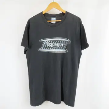 00 TRIUMPH 프린트 페이드 T셔츠 구제 의류 M 블랙 남성용