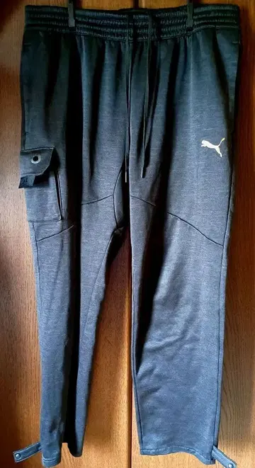 PUMA 푸마 광택 카고 맨투맨 조거 팬츠 블랙 L 남성용